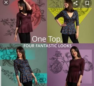 *ISO* Betabrand Four-Way Peplum Top sz M